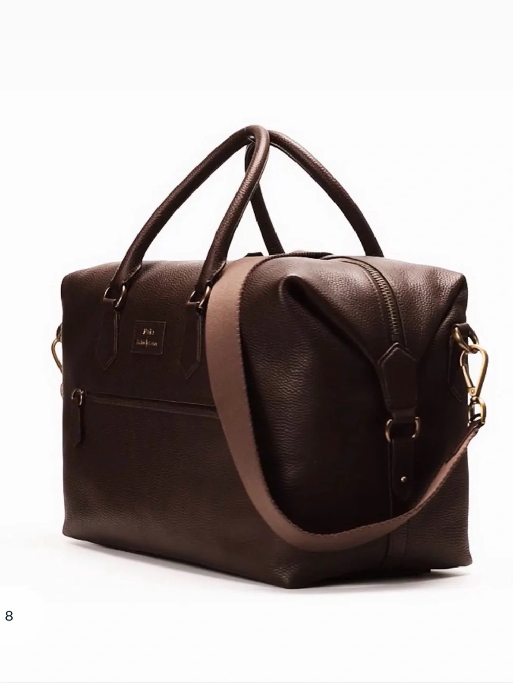 NEW Polo Ralph Lauren Dark Brown Leather Duffle Bag
